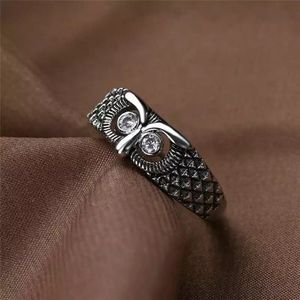 NEW 925 Silver Sapphire Eye Owl Ring :: Unisex